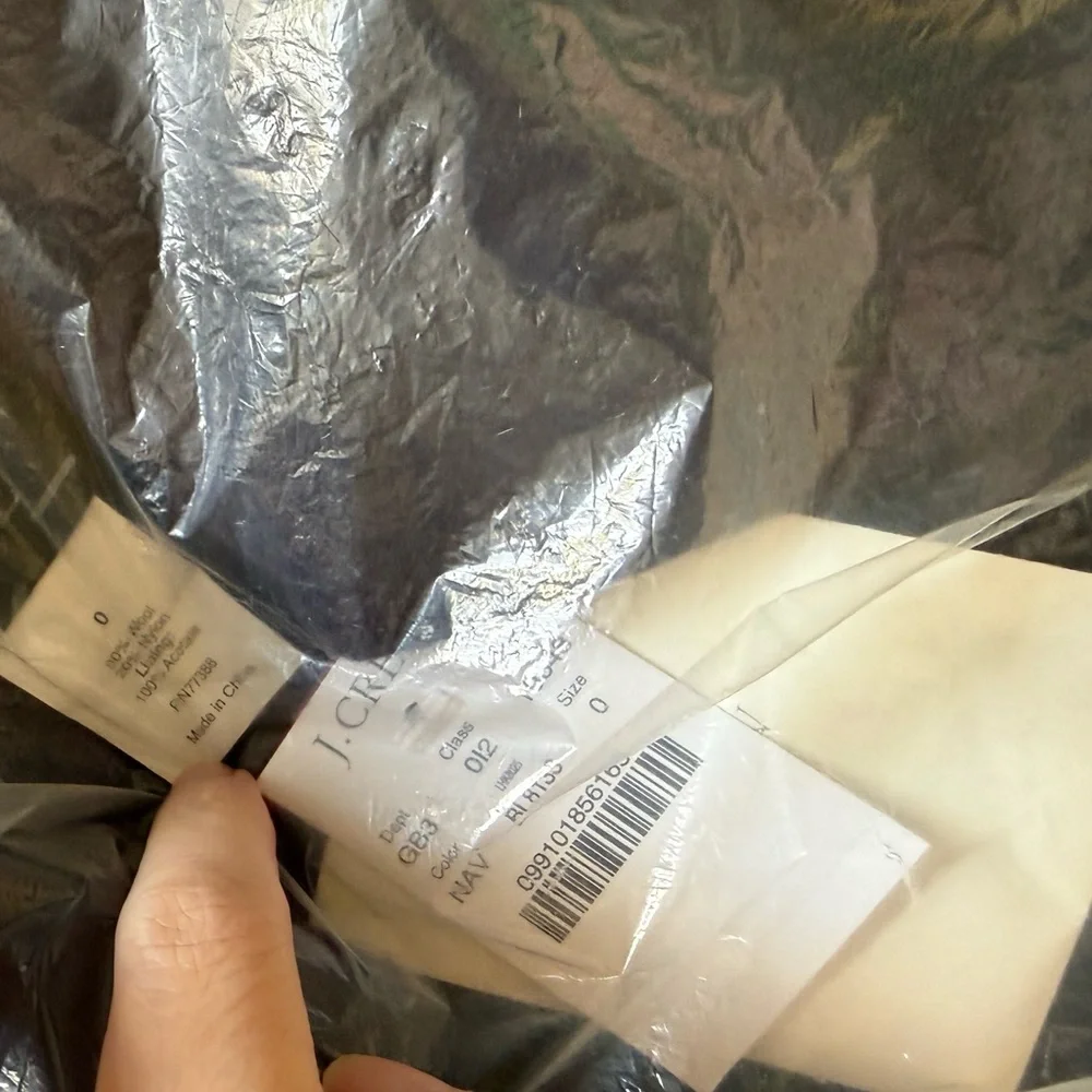 J. Crew NWT icon trench coat NAVY WOOL Coat sz 0 - Picture 9 of 14